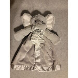 Bearington Baby Lil Spout  Gray Elephant Plush Security Blanket Lovey
